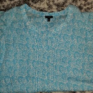 Talbots Plus 100% Cotton Short Sleeve Shirt